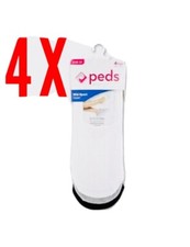 Peds Women's Assorted Mid Cut 16 Pair Liner Socks-White-Gray-Black Sz 5-10 New