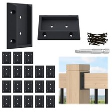 Muzata 20Pcs Deck Railing Brackets Connectors Rail  Assorted Number of Itemss 