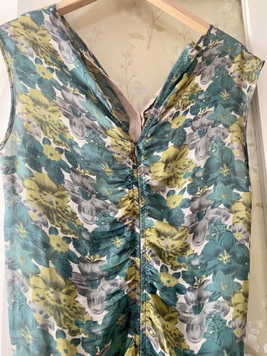 Joseph Watercolor Floral Printed Silk Sleeveless Battersea Dress Size S - Picture 6 of 12