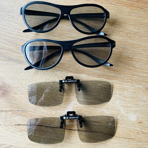 Set of LG 3D Glasses ag-f314 (2 Reg Glasses + 2 Clip On’s) - Picture 2 of 4