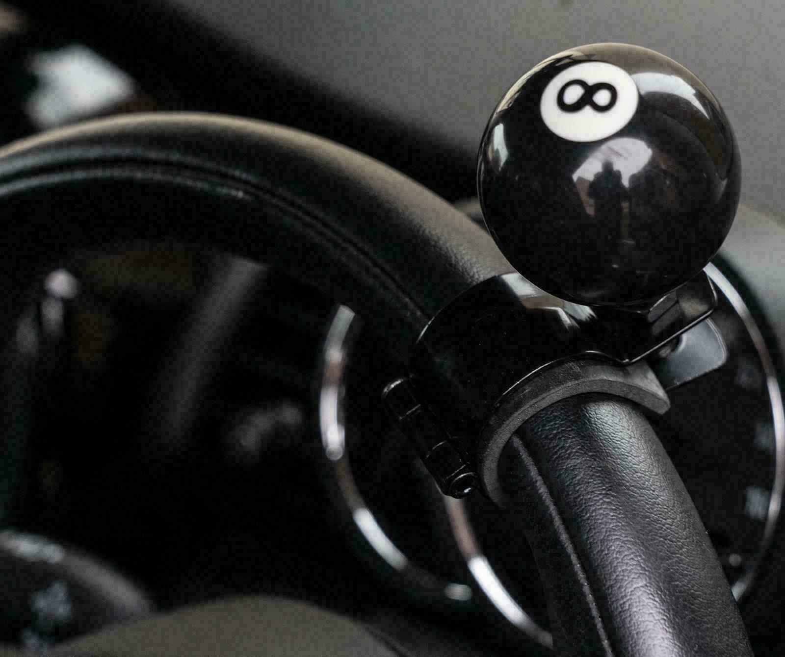 Steering Wheel Easy Steer Aid Knob 8 Ball -  Car Van 4x4 Taxi Boat Motorhome