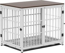 Gabbia per Cani Interno, Kennel per Cani Taglia Media in Legno Metallo Casetta C