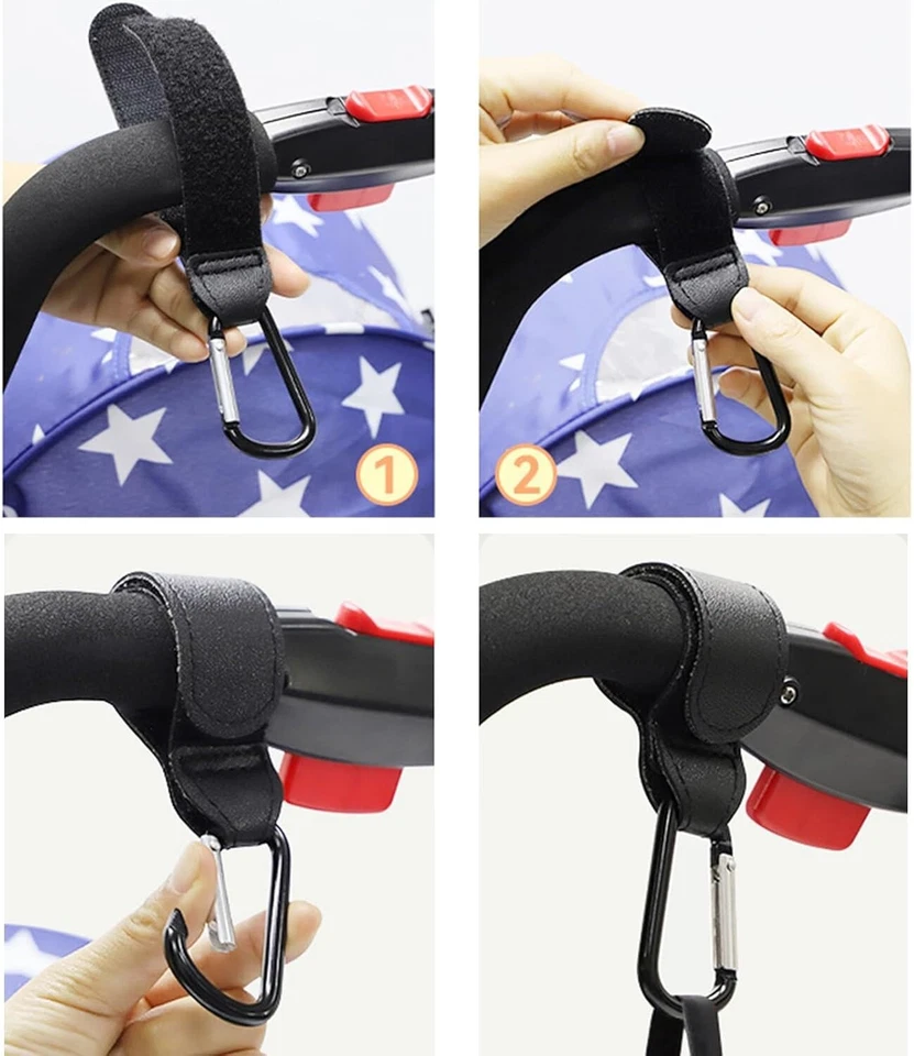 Clips para cochecito | Universal Cochecito de bebé Cochecito Bolsas de compras Correas de gancho Foto 4 de 4