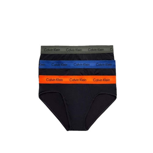 Calvin Klein U2661G-QXC Authentic Mens Cotton Briefs 3 Pack Forest/Dark/Orange - Picture 6 of 7