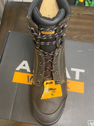 ARIAT WORK Men's Treadfast 6" Waterproof Steel Toe Work Boot Dark Brown - 100346 - Picture 4 of 5