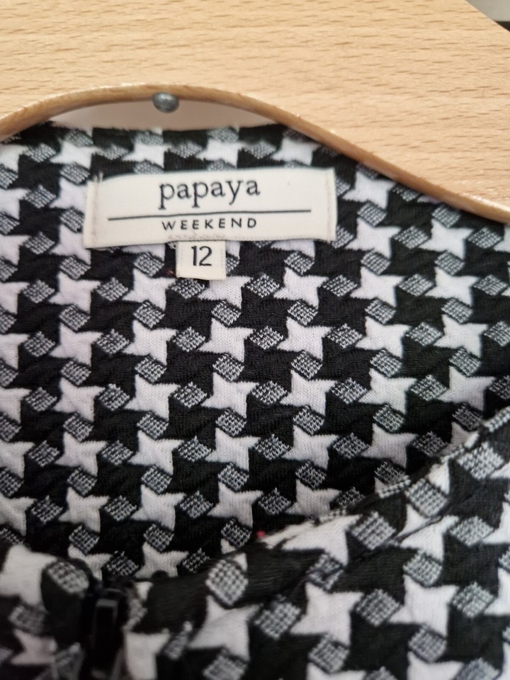 Papaya Black And White Zip Jacket Size 12 eBay