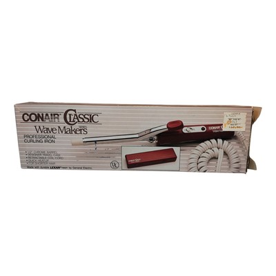 Vintage Conair Classic Wave Makers  Curling Iron W/ Travel Case 1986 NIB