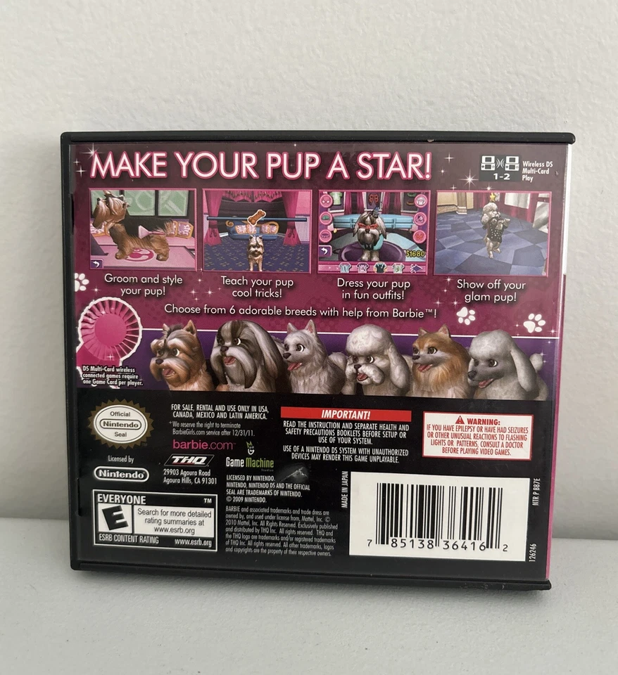 Barbie Groom and Glam Pups (Nintendo DS, 2010) Dogs Game Complete and Tested - Image 2 of 3