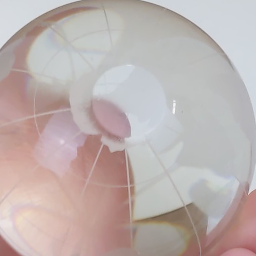 Presse papier cristal monde terre globe verre dépoli transparent et gravé - Photo 4/4