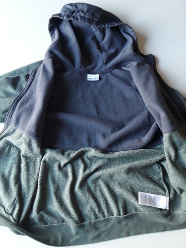 Columbia Lightweight Fleece Full Zip Hooded Jacket Olive Gree Boys Size L 14/16 - Picture 3 of 5