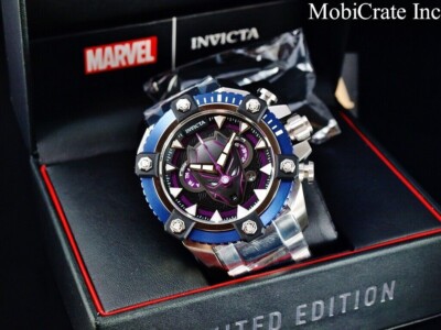 NEW Invicta Men 63mm MARVEL BLACK PANTHER WAKANDA FOREVER Swiss