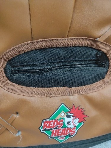 Cincinnati Reds Back Pack Baseball Mitt Glove Bookbag MLB Promo BAG Zip School - Picture 4 of 10
