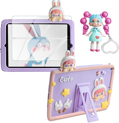 iPad 9./8./7. Generation Hülle mit Displayschutz Ständer süße Puppen