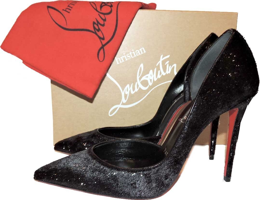 Christian Louboutin IRIZA 100 Pumps Velvet Papillon Half D'Orsay