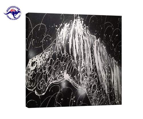 Horse Oil Painting White Oil on Black Board Hand Painted - New Special Edition - Foto 1 di 6