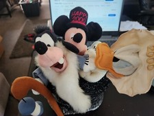 Disney Happy New Year 2000 Y2K Bean Bag Plush Hat Set Donald Goofy Mickey 10