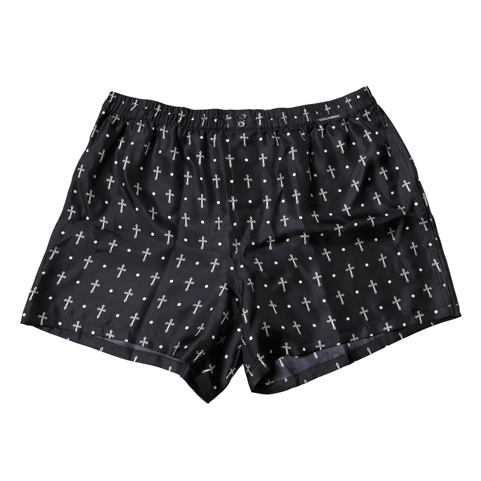 Купальники DOLCE - GABBANA черные пляжные шорты из шелка с принтом IT4 340 долларов США 35090₽