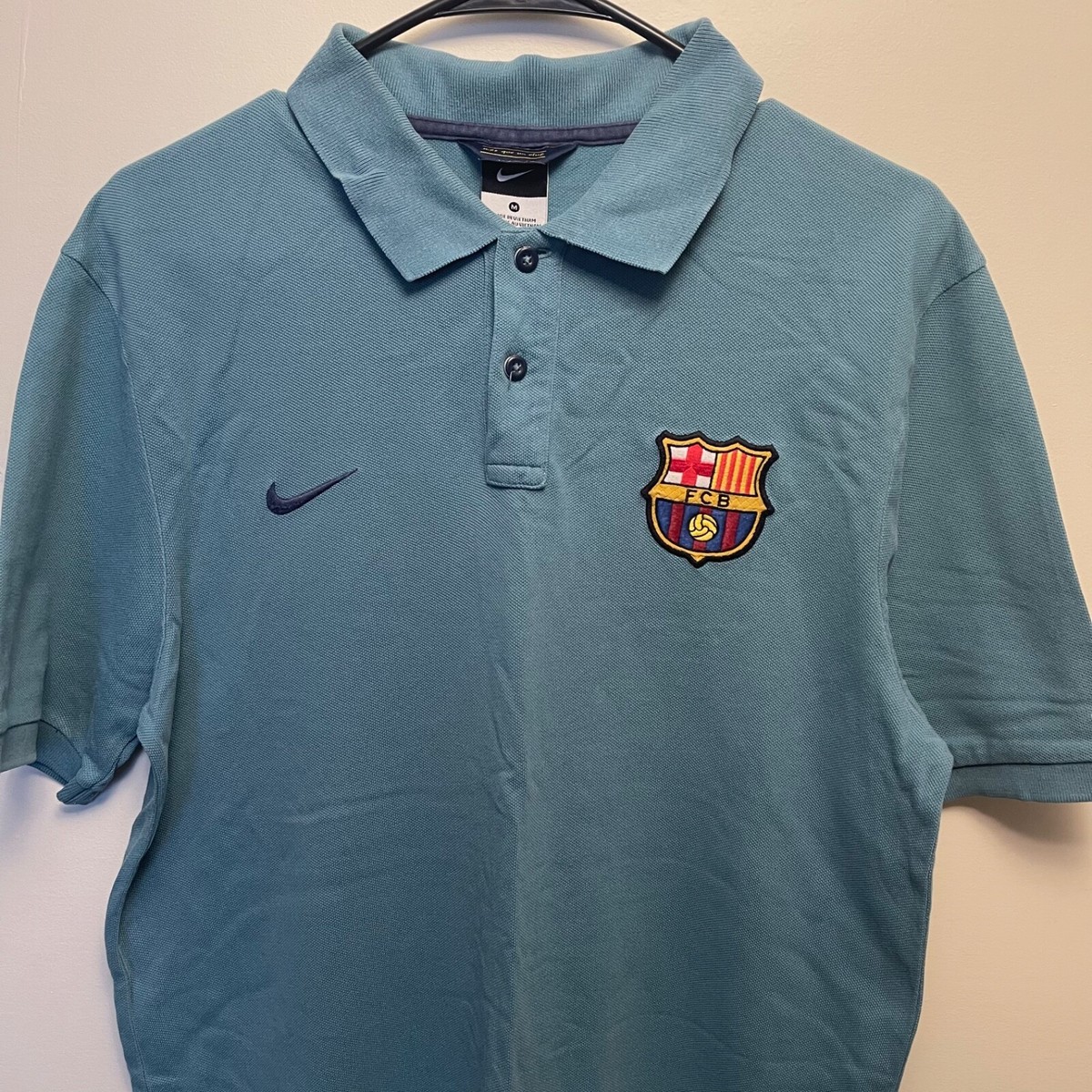 Nike Authentic FC Barcelona Polo T-shirt Blue Men's Size Medium | eBay