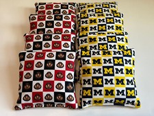 OHIO STATE BUCKEYES MICHIGAN WOLVERINES 8 CORNHOLE BEAN BAGS WATERPROOF