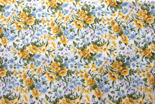 BLUE & YELLOW SPRING FLORAL KONA BAY FABRICS COTTON SEW CRAFT QUILT N-165 OOP - Picture 3 of 4