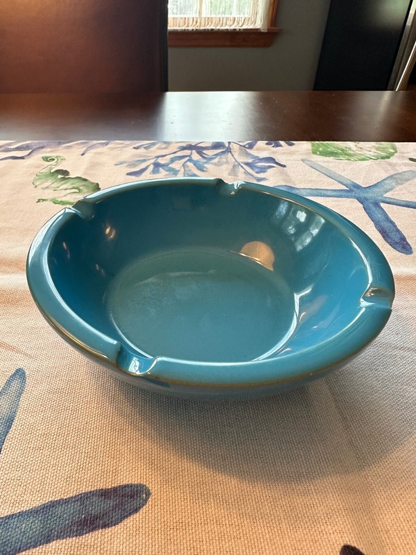 Vintage MCM Cerasarda Blue Ashtray Made By Hand Italy