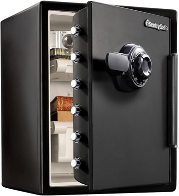 SentrySafe Black Fireproof Waterproof Floor Safe with Dial Combination Lock