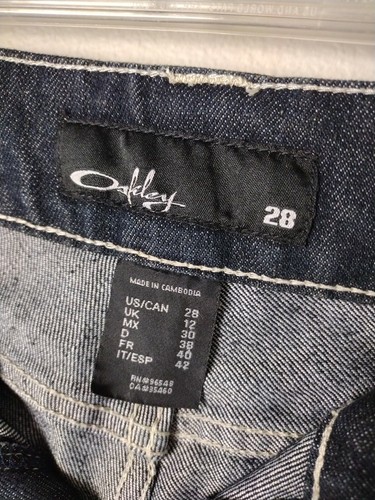 Oakley Women's Dark Wash Stonewashed Low Rise Bootcut Denim Jeans 28 - Picture 4 of 6