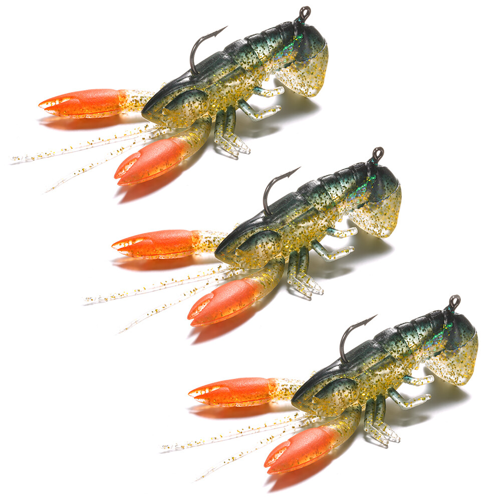 Lixada 8cm 14g Soft Fishing Lure Soft Crawfish Shrimp Lobster