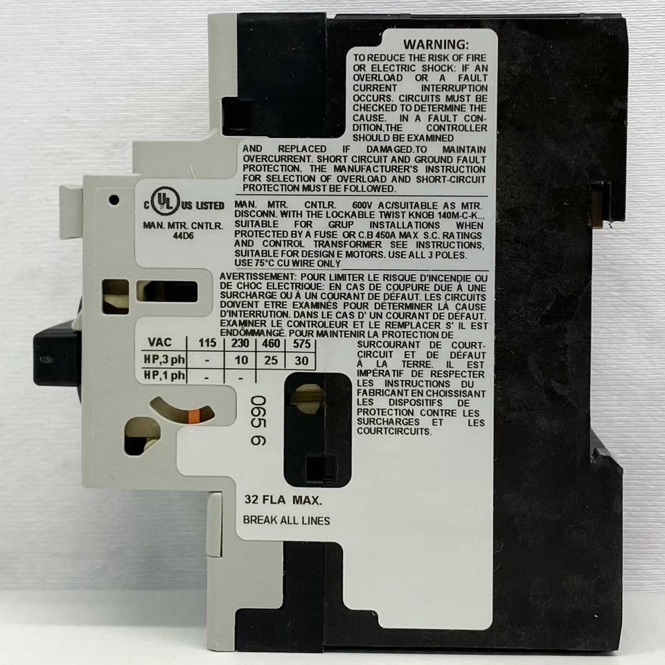 Allen Bradley 140M-D8N-C32 Motor Circuit Protector 32A 600V Bulletin 140M New - Image 4 of 4