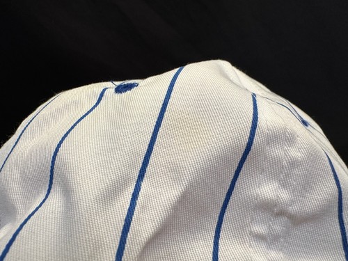 RARE VINTAGE NISSAN BLUE / WHITE PINSTRIPE SNAPBACK HAT TRUCKER HAT CAP VTG - Picture 9 of 10