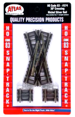 Atlas #574  30 Degree Crossing Track  HO Scale Code 83 Rail