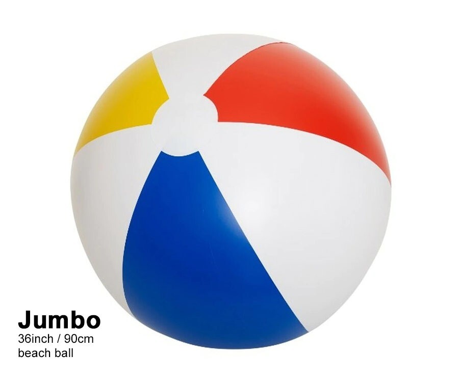 1 piece AquaFun jumbo 90cm traditionalstyle 3colour beach ball eBay