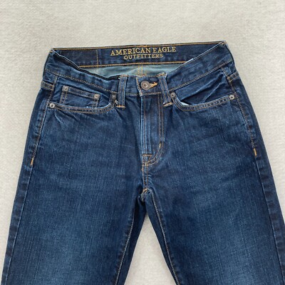 American Eagle Jeans Mens 26x28 Original Straight Dark Blue Denim