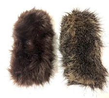 2 Faux Fur Headbands Hats Fox & Raccoon