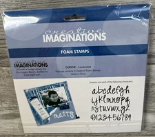 Creative Imaginations Cursive Lowercase Foam Stamps New In Pkg