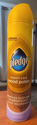 Pledge Expert Care Wood Polish Spray LAVENDER Scent Removes Dust Allergens NEW
