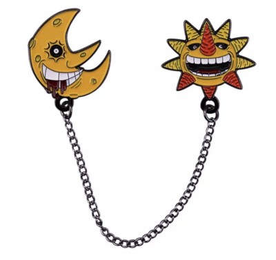 Seelenfresser Sonne Mond Metall Emaille Pin Anstecker Kette Japanisch Manga Anime ソウルイーター