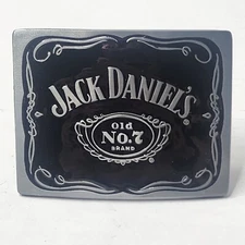 Jack Daniels Old No. 7 Brand Belt Buckle 2014 Black Enamel Front 