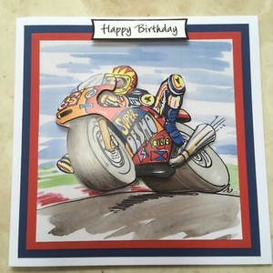 Handmade Joyeux Anniversaire 3d Decoupis Moto Rider Motard Racer Card 6 Ebay