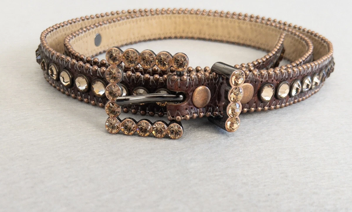 B.B. Simon Divinity Belt Crystal Crown Collection in Leopard Brown Leather b.b.simon Belts for Women for sale | eBay main image 4