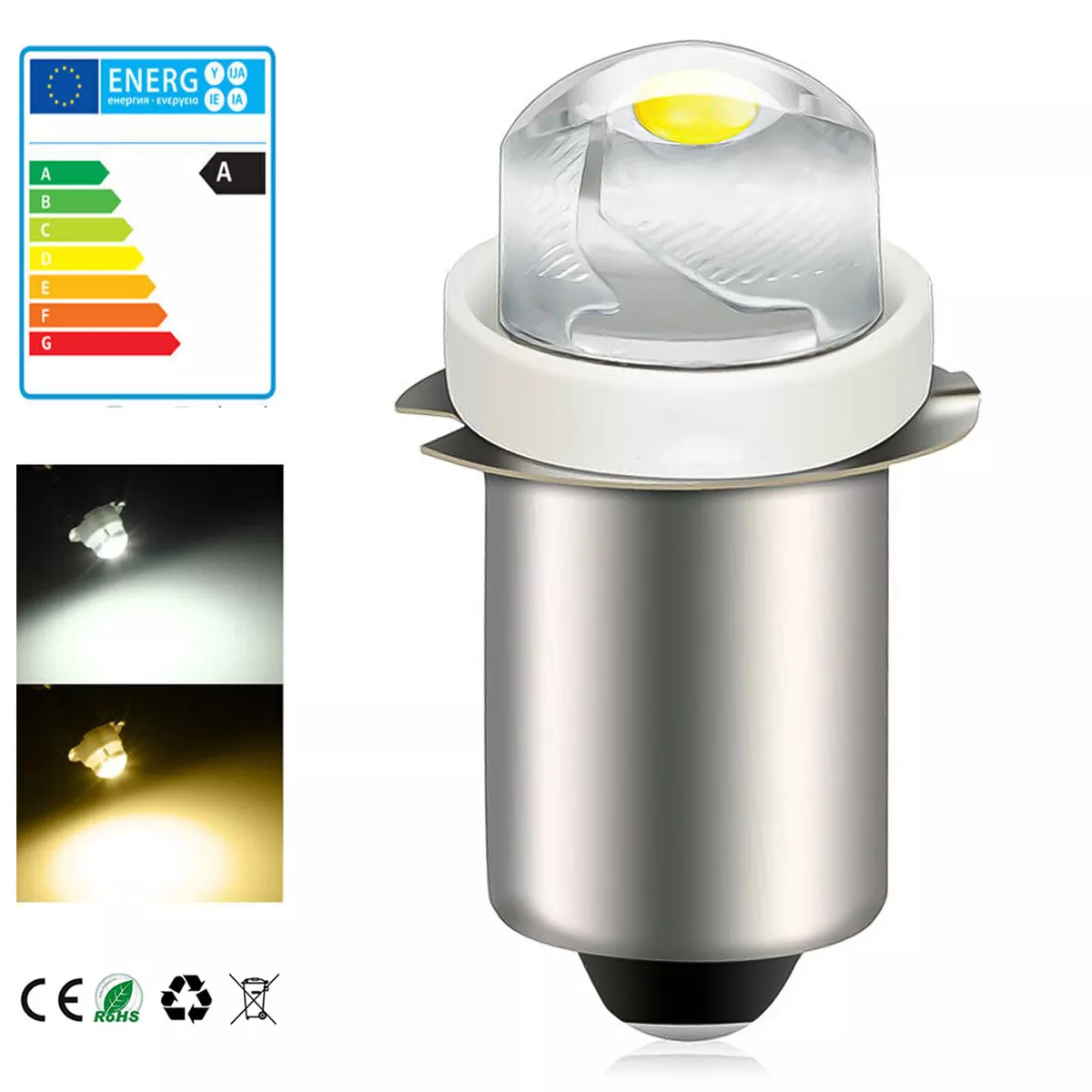 Halogen outlet flashlight bulbs
