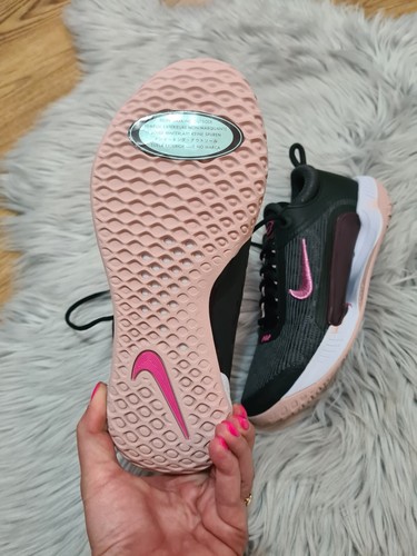 Nike Womens Zoom Court Black And Pink Tennis Trainers Size 5.5UK Brand New - Picture 6 of 9