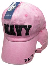 U.S. NAVY Letters Pink Embroidered Cap Hat OFFICIALLY LICENSED BY THE US NAVY 
