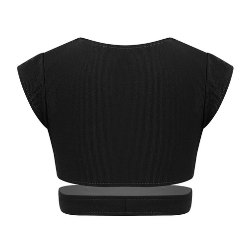 Kids Girls Tops Cheer Leader Costumes Crop Top Hip-hop T-Shirts Yoga Activewear - Picture 111 of 113