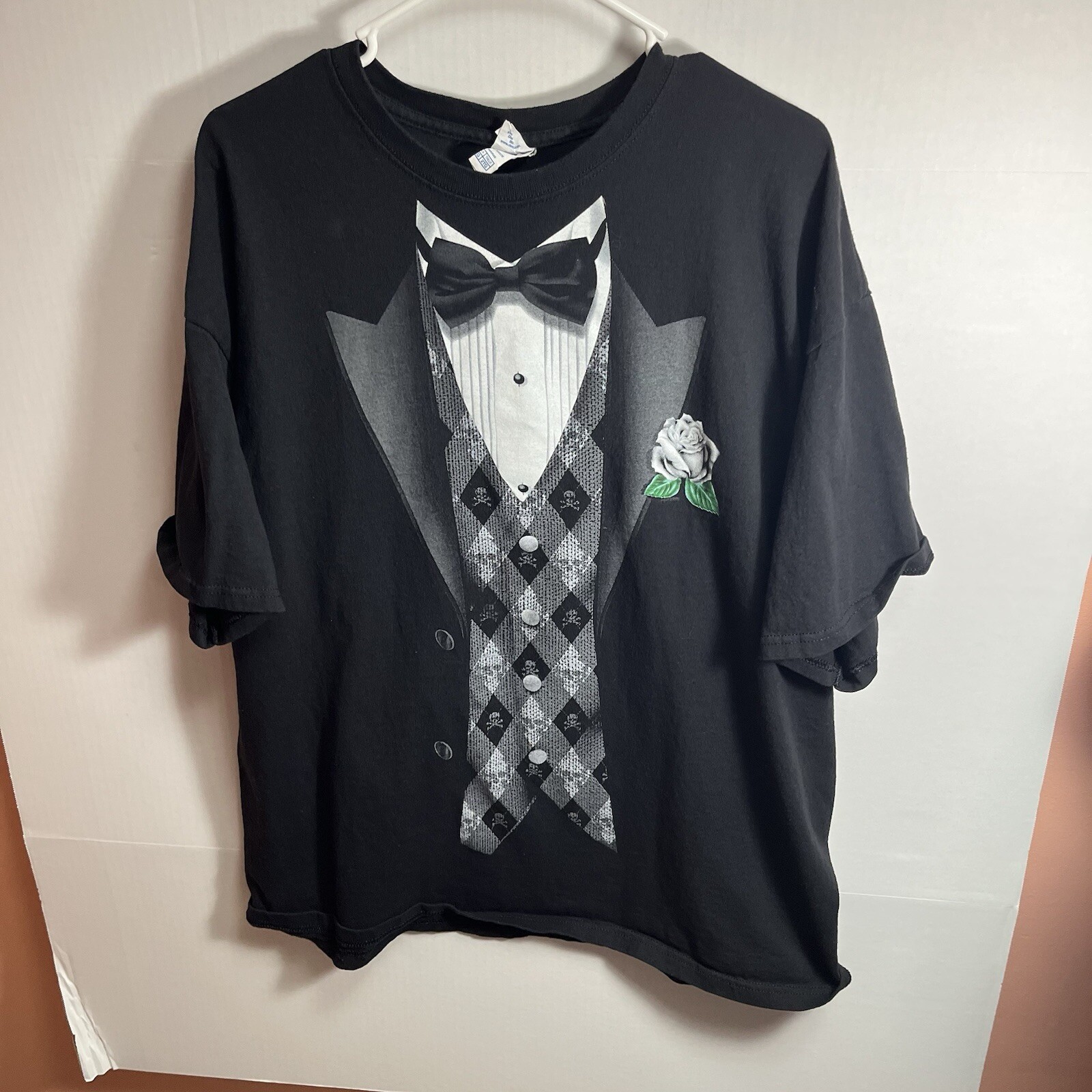 Y2k Tuxedo Graphic Print Shirt Men’s 2xl