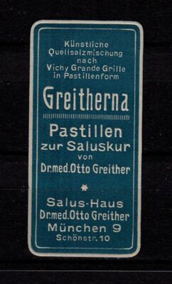 409210/historical label-Salus Werk-Munich 9-unused