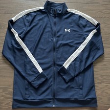 Under Armour Full Zip Jacket Mens Fitted Medium M Activewear Logo Polyester EUC
