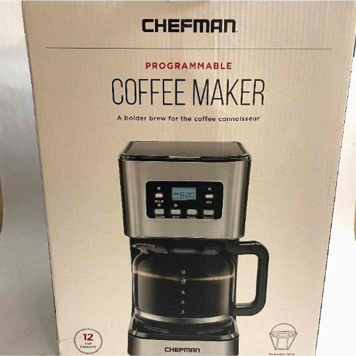 CHEFMAN Programmable Coffee Maker 12 cup capacity RJ14-12-SQ Brand