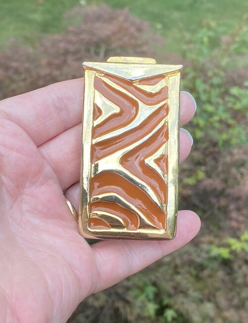 Vintage Accessocraft NYC Belt Buckle Interlocking Gold Tone  display picture 2