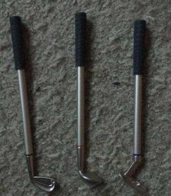 TJM LTD Miniatur gewichteter Golfschläger Kugelschreiber 3 Stift Set - Neuheit Geschenk - NEU